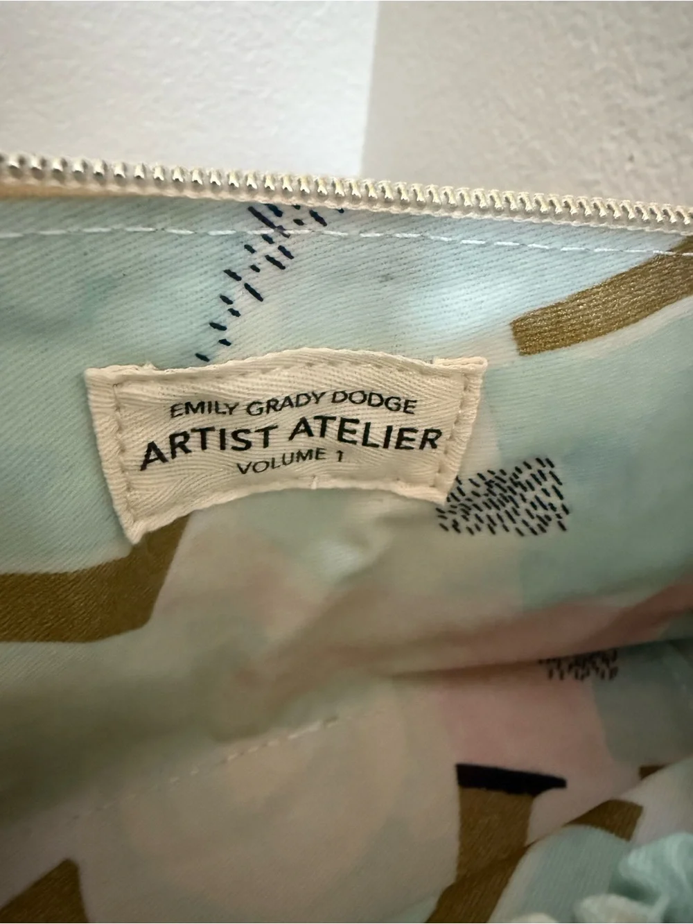 Anthropologie Artist Atelier Make Up Bag Emily Grady Dodge Gold